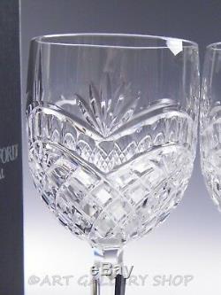 Waterford Crystal ARTISAN WINE WATER HOCK GOBLETS PAIR Signed Fred Curtis Boxes