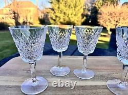 Waterford Crystal Alana 5 7/8 Claret Wine Stem Glassesset Of 4