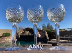 Waterford Crystal Alana Hock Wine Glasses 7 3/8 Set of 3 Lot Mint