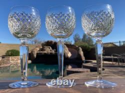 Waterford Crystal Alana Hock Wine Glasses 7 3/8 Set of 3 Lot Mint