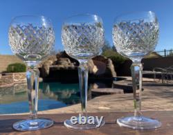 Waterford Crystal Alana Hock Wine Glasses 7 3/8 Set of 3 Lot Mint