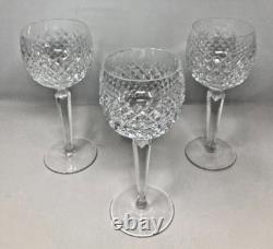 Waterford Crystal Alana Hock Wine Glasses 7 3/8 Set of 3 Lot Mint