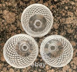Waterford Crystal Alana Hock Wine Glasses 7 3/8 Set of 3 Lot Mint
