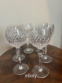 Waterford Crystal Alana Style Wine Hock Glasses 7 3/8 Vintage Great Condition