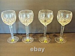 Waterford Crystal Araglin Wine Glasses 7 3/8 Tall 2 3/4 Wide Set Of 4