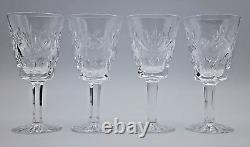 Waterford Crystal Ashling Pattern White Wine Glasses ca 5 5/8 Tall Set of 4