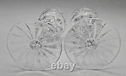 Waterford Crystal Ashling Pattern White Wine Glasses ca 5 5/8 Tall Set of 4