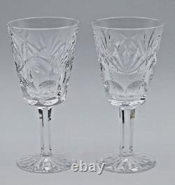 Waterford Crystal Ashling Pattern White Wine Glasses ca 5 5/8 Tall Set of 4