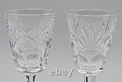 Waterford Crystal Ashling Pattern White Wine Glasses ca 5 5/8 Tall Set of 4