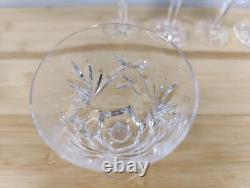 Waterford Crystal Ashling Pattern White Wine Glasses ca 5 5/8 Tall Set of 5