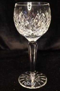 Waterford Crystal Boyne 8 Hock Wine Glasses Goblet Cut Criss Cross 7 3/8 Tall