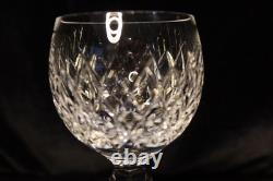 Waterford Crystal Boyne 8 Hock Wine Glasses Goblet Cut Criss Cross 7 3/8 Tall