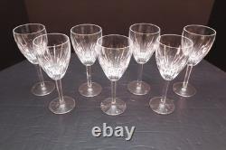 Waterford Crystal CARINA Claret Wine Glasses SET of 7 Goblets Stem 7 1/8 Signed