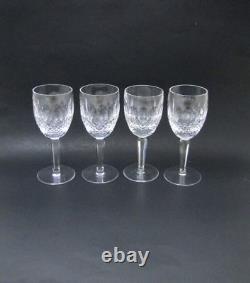 Waterford Crystal COLLEEN Tall Stem Claret Wine Glasses 6 3/8 Set of 4 Signed