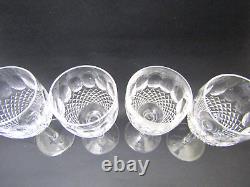 Waterford Crystal COLLEEN Tall Stem Claret Wine Glasses 6 3/8 Set of 4 Signed