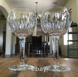 Waterford Crystal Carina Balloon Wine Glasses 7 1/8 Set of 2 Mint