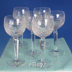 Waterford Crystal Cashel Pattern 6 Wine Hocks Goblets Glasses 7¼ inches