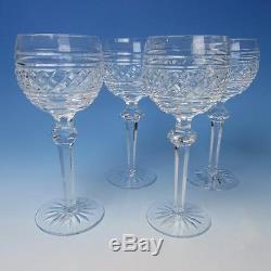 Waterford Crystal Castletown Pattern 4 Wine Hock Stems Glasses 7 3/8 inches