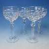 Waterford Crystal Castletown Pattern 4 Wine Hock Stems Glasses 7 3/8 inches