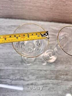 Waterford Crystal Charlemont Pattern Wine Glasses 7 7/8 Gold Rimset Of 2