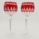 Waterford Crystal Claredon Ruby Red Wine Hocks Wine Glasses Set of 2