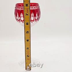 Waterford Crystal Claredon Ruby Red Wine Hocks Wine Glasses Set of 2
