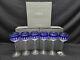 Waterford Crystal Clarendon Cobalt Hock Wine Glasses, Set of 6 in Original Box