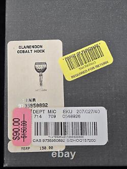 Waterford Crystal Clarendon Cobalt Hock Wine Glasses, Set of 6 in Original Box