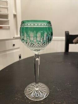Waterford Crystal Clarendon Green Emerald Wine HOCK Glass Goblet