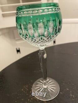 Waterford Crystal Clarendon Green Emerald Wine HOCK Glass Goblet
