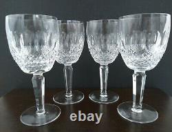 Waterford Crystal Colleen 7 Tall Stem Water Wine Goblet Set of 4 Signed