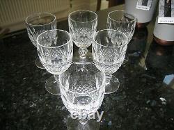 Waterford Crystal Colleen Claret Wine Glasses 4 3/4 Signed x 6 Sparkling