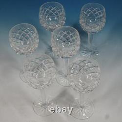 Waterford Crystal Comeragh Pattern 6 Wine Hock Glasses 7¼ inches
