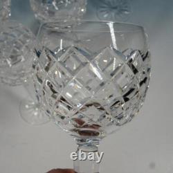 Waterford Crystal Comeragh Pattern 6 Wine Hock Glasses 7¼ inches