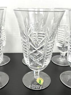 Waterford Crystal Crookhaven Footed Iced Tea Tumbler Glasses 6.5 Set of 8 Mint