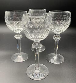 Waterford Crystal Curraghmore 7 1/2 Hock Wine Glasses Goblets Set of 4