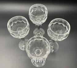 Waterford Crystal Curraghmore 7 1/2 Hock Wine Glasses Goblets Set of 4