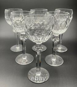 Waterford Crystal Curraghmore 7 1/2 Hock Wine Glasses Goblets Set of 6
