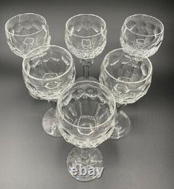 Waterford Crystal Curraghmore 7 1/2 Hock Wine Glasses Goblets Set of 6