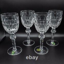 Waterford Crystal Curraghmore Claret Wine Glass Set of 4 STICKERS on 3- 7 1/8H