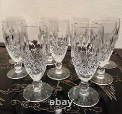 Waterford Crystal Cut Flute Glass 9 Set #3 Clear Glasses Signed Excellent Rare