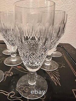 Waterford Crystal Cut Flute Glass 9 Set #3 Clear Glasses Signed Excellent Rare