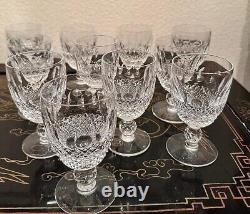 Waterford Crystal Cut Wine Glass 11 Set #2 Clear Glasses Signed Excellent Rare