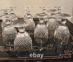 Waterford Crystal Cut Wine Glass 11 Set #2 Clear Glasses Signed Excellent Rare