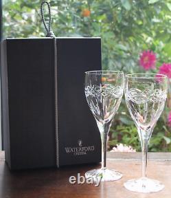 Waterford Crystal Dolmen Goblet Water / Wine Glass Pair New made in Ireland