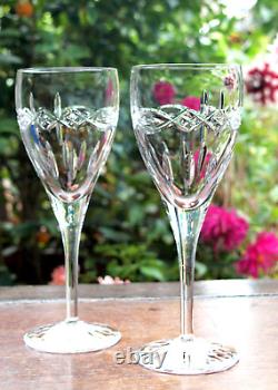 Waterford Crystal Dolmen Goblet Water / Wine Glass Pair New made in Ireland
