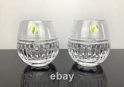 Waterford Crystal Double Old Fashioned Bolton Wine Brandy Glasses Set of 2