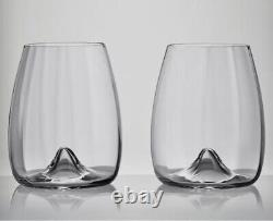 Waterford Crystal ELEGANCE OPTIC STEMLESS KPMG Wine Glasses 1058841 Set of 2