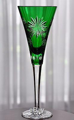 Waterford Crystal Emerald Snowflake Wishes Courage Wine Champagne Flute New
