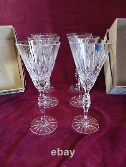 Waterford Crystal Fluted Wine Glasses 9 1/2 Set Of 6